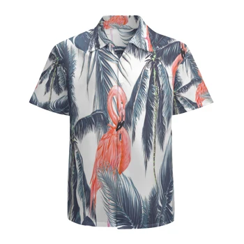גברים הוואי חולצה שרוול קצר מקרית על כפתור למטה פרחוני מודפס החוף חולצות עם כיס יבש מהירה לנשימה