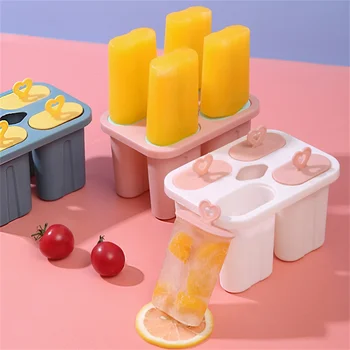 גלידה עובש 4 תאים DIY קרח תוצרת בית-לולי לשימוש חוזר חיוני עבור מטבח הקיץ בר גאדג ' טים