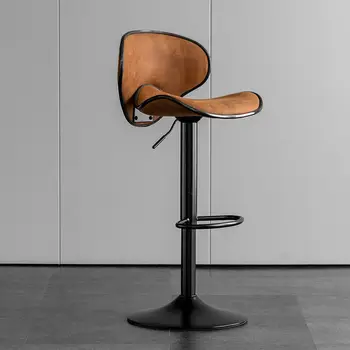 הבר המודרני נורדי ברזל הפנאי גבוה צואה רהיטים האוכל הכיסא יצירתי נורדי מעצב משענת הגב מתכווננת כיסא מעור
