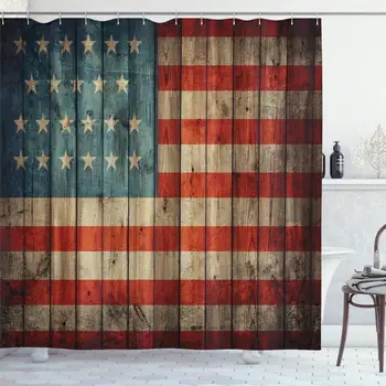 הדגל האמריקני וילון מקלחת ארה 