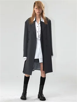 החורף החדשה מעיל רוח 2023 באיכות גבוהה סאטן ' קט אפור כותנה החליפה מעיל ארוך של נשים מעילים קידום משלוח חינם