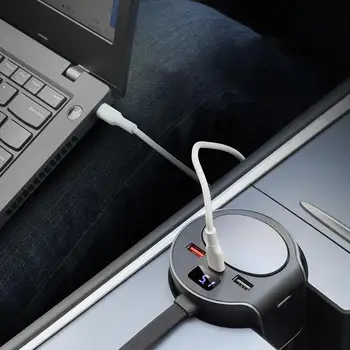 הכפפות תחנת עגינה עבור טסלה מודל Y דגם 3 מהיר מטען 2 USB הסט רכזת נוהרים מתאם מופעל על ספליטר הרחבה