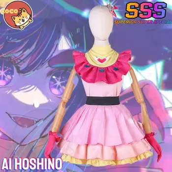 הקוקוס-SSS אנימה אושי לא קו Ai Hoshino תחפושות קוספליי ורוד שמלה לוליטה ליל כל הקדושים חליפה עם פאה סט מלא