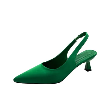 הקיץ Slingle נעלי נשים 2023 Pionted פגיון בוהן נשים Slingbacks נעליים סקסיות שמלת מסיבת משרד גבירותיי נעלי Heeled