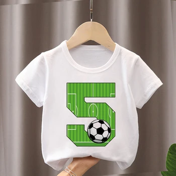 הקיץ החדש בנים בנות כדורגל חולצות יום הולדת החולצה 1-12 שנים ילד כדורגל ספורט חולצה לילדים, מתנת יום הולדת חולצת טי מקסימום