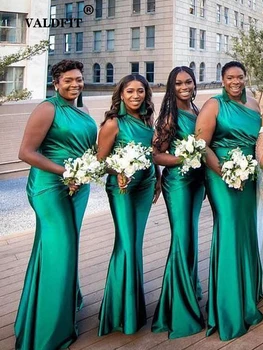 זמן ים ירוק שמלות שושבינה 2022 ילדה אפריקאית מסיבת חתונה, ערב גלימות דה נשף, Mariage