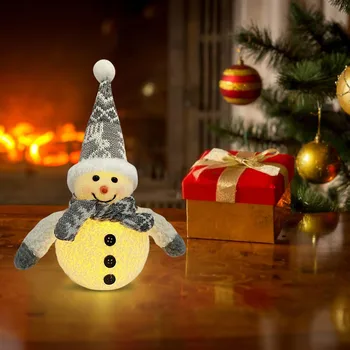 חג המולד הוביל זוהר שלג בובה מסיבת החג עיצוב הבית בובה קישוטים זוהרים שלג בובה Iluminado Navidad Dropshipping