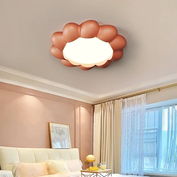 חדר השינה מנורה מינימליסטי מודרני חם Led השינה אור נורדי קרם פשוט סיבוב מנורת תקרה הביתה מקורה עיצוב גופי תאורה