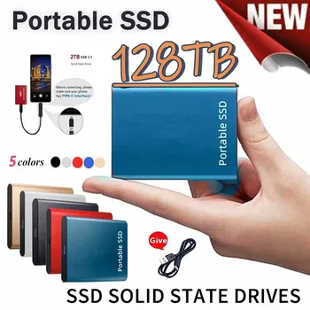 חדש SSD 500GB 1TB פלאש כונן קשיח חיצוני מסוג-C מהירות גבוהה USB3.1 2TB 4TB 8 טרה-בתים כונן אחסון נייד HD דיסק קשיח למחשב נייד/PC