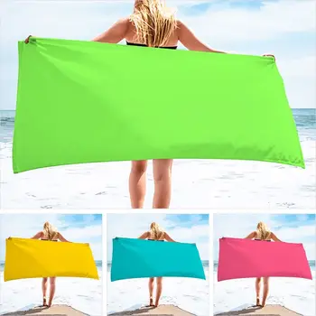 חוף הים Ultrafine סיבים שירותים ייבוש מהיר החוף מזרן מוצק צבע מגבת חוף, מגבת צעיף מרובע