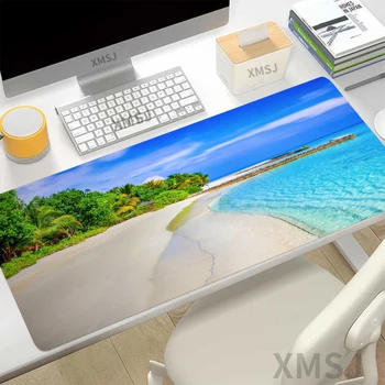 חוף הים נוף הדפסה HD הדפסה המשחקים משטח עכבר מחשב נעילת קצה גומי טבעי מחשב למשחקים גדולים משטח עכבר המשחקים השולחן
