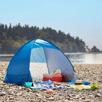 חיצוני אוטומטי מהיר פתיחת החוף שמשיה עצלן אוהל השמש Windproof חום גוון הגנה מפני השמש משענת הראש האולטרה האוהל