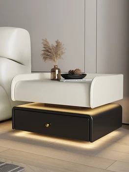 חכם שולחן ליד המיטה המודרנית קרם פשוט בסגנון איטלקי מינימליסטי השינה טעינה אלחוטית סיסמא נעילת המיטה ארון