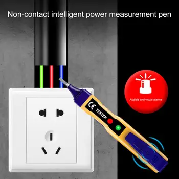 חשמל עט רגיש עצמית, מבחן צליל אזעקת אור חשמלי מבחן עט LED מסך תצוגה Mini AC Eletricity מתח גלאי