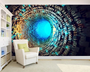 טפט מותאם אישית יצירתית תלת מימדי 3d המורחבת חלל המנהרה טפט לסלון חדר השינה גדול רקע קיר обои