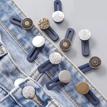 יוניסקס נשלף אבזמי מתכת, כפתורי ג 'ינס המותניים מאריך מתכווננת פירוק חופשי בתפירת כפתורים על לבוש מכנסי ג' ינס.