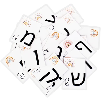 ילדים מונטסורי התינוק לומד מילה בעברית כרטיס כרטיסיות קוגניטיבית צעצועים חינוכיים בגיל הרך לשנן משחקים מתנות לילדים