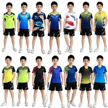 ילדים ספורט בדמינטון סטים עבור ילדים שולחן טניס אימוני חליפה בנים ,טניס, חולצות בנות פועל חולצות עם מכנסיים קצרים
