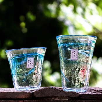 יפן Tsukiyeye קובו זכוכית בעבודת יד כתם שפוך כוס מים כוס יין כוס תה כוס יין אדום כוס וודקה יצירות אמנות למען טמבלר