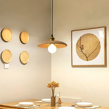 יצירתי יפנית נברשת יומן רטרו חדר אוכל חדר השינה ליד המיטה מחקר בר מעץ מלא חדר תה המנורה
