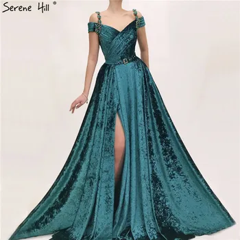 ירוק האחרונות עיצוב ללא שרוולים יהלום שמלות ערב לבנות ויפות פשוט סקסי שמלות ערב 2023 שלווה היל LA60895