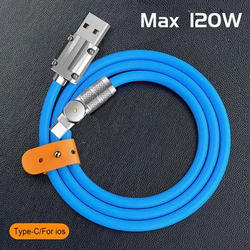 כבל נתונים USB 1.2 מ ' USB C ל-USB Type-C עבור Samsung משטרת 120W כבל לסמסונג Huawei Xiaomi כבל נתונים טוען נתונים קו כבלים