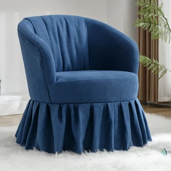 כיסא מסתובב באולם כיסא עם חצאית קפלים בד פשתן מבטא הסלון, חדר השינה,אודיטוריום כחול