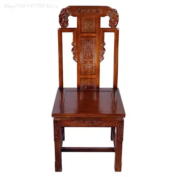 מאובזר אוכל עץ מלא על הכסא בבית שולחן אוכל כסא משענת כיסא שרפרף סיני שולחן אוכל כסא עתיק מגולף