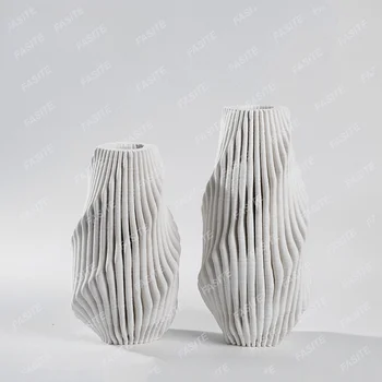 מודרני ומינימליסטי הביתה קרמיקה הדפסת 3D קפלים אגרטל קישוטים נורדי הסלון מלון קישוט פרח וואר