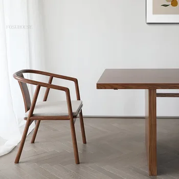 מודרני מינימליסטי אוכל עץ מלא כסאות חדר תה בבית הכסאות בחדר האוכל הסינית המודרנית מעצב פנאי האוכל הכיסא