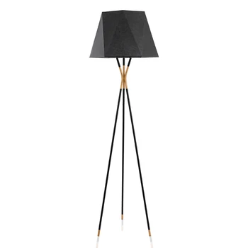 מודרני מינימליסטי חצובה מנורת רצפה עומדת, מנורות שחורות הסלון קורא תאורה לופט ברזל משולש קומה אור