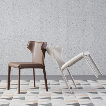 מודרני נורדי האוכל כיסא עור קלאסיקות מינימליסטי מעצב כיסא הטרקלין ספריית סלון Silla Comedor ריהוט הבית