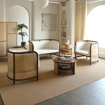 מודרני ספות הסלון עץ מלא קש ספה שילוב, פשוט המודרני סלון, נורדי רטרו בסלון