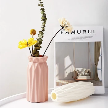 מודרני פרחים מפלסטיק אגרטל קרמיקה חיקוי סידורי פרחים, אגרטלים עציץ בבית חיים קישוט שולחן החתונה קישוטי
