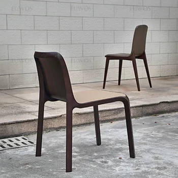מינימליסטי כיסאות עץ בסגנון איטלקי יוקרה בחדר האוכל כיסאות עור טרקלין ארגונומי Chaises-סל אבוס ריהוט למטבח