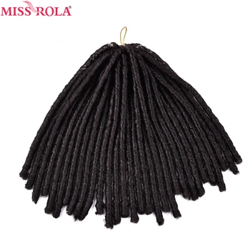 מיס רולה רך פחד נעילת שיער 1B# 15roots/חבילה 13.5 אינץ Kanekalon טמפרטורה נמוכה 75גרם סינטטי מתולתל לסרוג צמות שיער