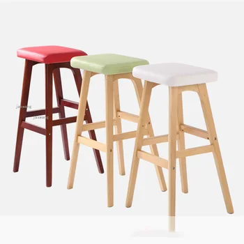 מלא עץ כסאות בר למטבח יצירתי בר כסאות ריהוט לבית האופנה באירופה כסא בר עץ דלפק קבלה גבוהים צואה