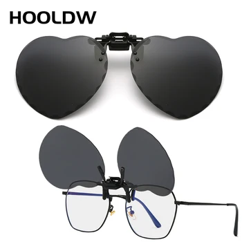 מקוטב להעיף למעלה קליפ משקפי שמש נשים גברים אופנה הלב משקפי ראיית לילה נגד בוהק נהיגה משקפי מגן משקפיים UV400