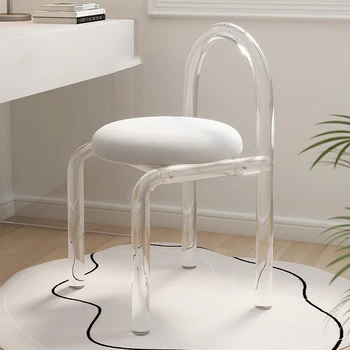 מרגיע איפור הלבשה הכיסא בסלון אקריליק הכיסא המודרני האוכל כיסא ילדה השינה שקוף יהירות Sandalye רהיטים
