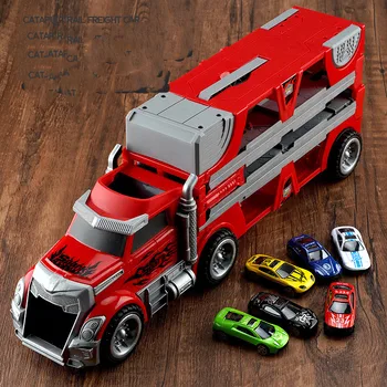 משאית צעצועים לילדים דפורמציה הפליטה משאית גדולה סגסוגת דגם המכונית אחסון תחבורה רכב מתנה