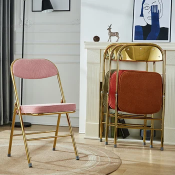 מתקפל נורדי כסאות אוכל נייד עור מטבח יצירתי ארגונומי משענת הכיסא עיצוב Silla De Comedor ריהוט חדר שינה