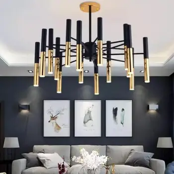 נורדי אור יוקרה Led נברשת פשוט המודרנית זהב שחור הסלון, חדר השינה התליון המנורה יצירתי מעצב תליית מנורה