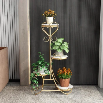 נורדי ברזל יצוק הסלון צמח מדפים יצירתי מרפסת קומה פרח עומד מודרני מינימליסטי מעונות פרח לסירים.