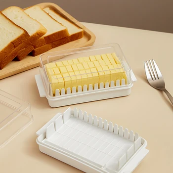 נייד עמ ' חמאה תיבת אחסון עם מכסה גדול עם קיבולת נמוכה עמיד בטמפרטורות מקרר לאחסון גבינות טריות-שמירה על תיבת