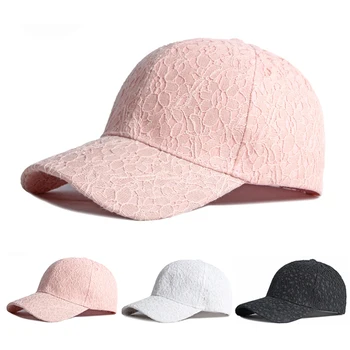 נשים אופנה חלול תחרה, פרח כובע בייסבול אנטי UV, לנשימה MeshHats הקיץ ספורט כובעי Snapback כובע פרחוני בנות