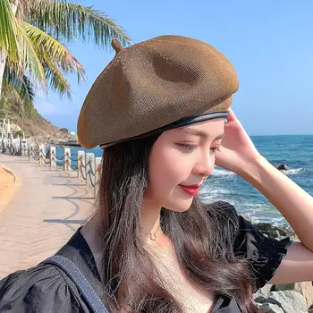 נשים חדשות סרוגים לנשימה כומתה נסיעות חיצונית דלעת אופנה כובע מקסים מוצק צבע באד קאפ