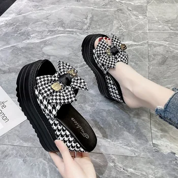 נשים עקב גבוהות נעלי יוקרה נעלי פלטפורמה הקיץ 2023 גבוה מעצב האופנה PU נעליים קשת קישוט נשים נעלי עקבים