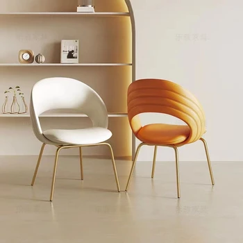 סלון כסאות קרם חטיף הכיסא הביתה רהיטים מרגיע כיסא יוקרתי נירוסטה כסא המעצב האיטלקי משענת הכיסא.