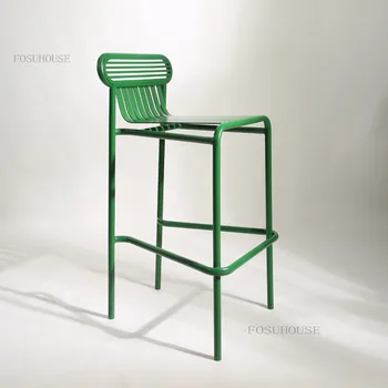 סקנדינביה ברזל יצוק בר כסאות בר רהיטים משענת הכיסא הגבוה פשוטה מודרנית מעצב פנאי קפה בר הכיסא