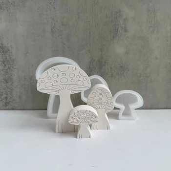 עבודת יד 3D מיני פטריות נר עובש מלאכת DIY עושה עובש סבון, עובש שרף סיליקון עובש ארומתרפיה קישוט שולחן העבודה